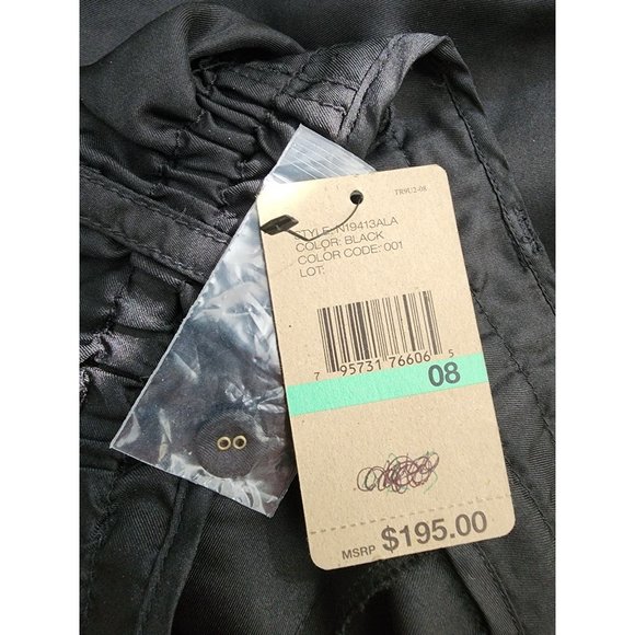 DKNY Pure NWT Silk Black Pants Garcon Style Tie 8 - Picture 4 of 5